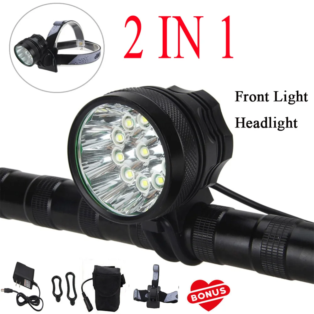 

12LEDs Bike Light Cycling Headlight Lamp For Mountain Bike Road Bike (Black)