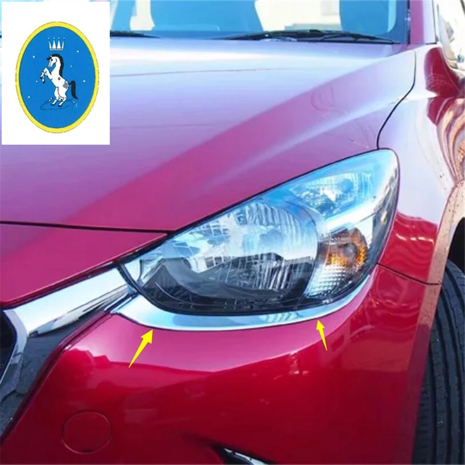 Yimaautotrims авто аксессуары передние фары лампа век брови украшения полосы крышка отделка Подходит для Mazda 2 Demio