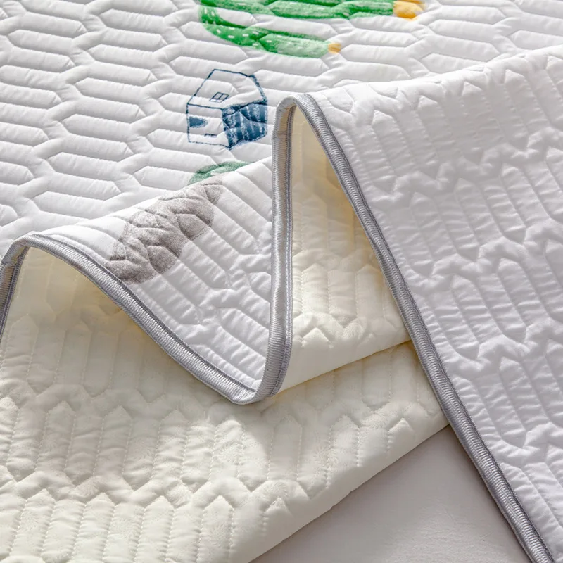 Чехол для матраса С КАКТУСОМ в тропическом стиле шелковистый латексный холодный