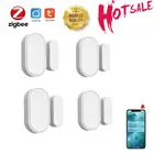 Умный беспроводной дверной датчик Zigbee, детекторы открытиязакрытия дверей, Wi-Fi, домашняя сигнализация, совместима с Alexa Google Home