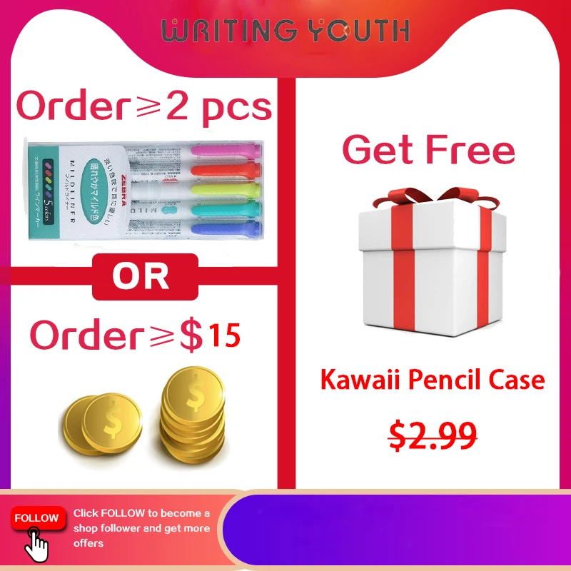 Японские канцелярские товары Зебра Мягкий вкладыш двуглавая флуоресцентная