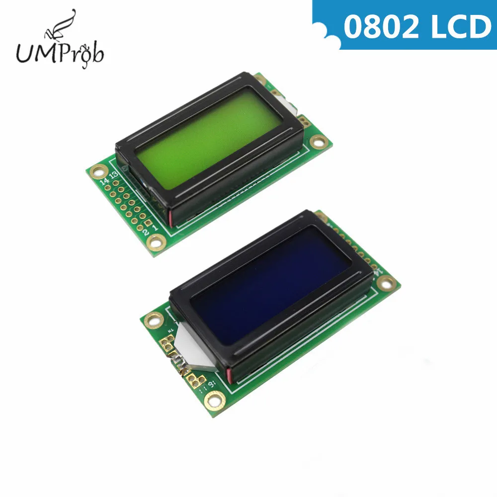 0802 ЖК модуль 8x2 символьный дисплей 3 В/5 В светодиодная подсветка для arduino комплект