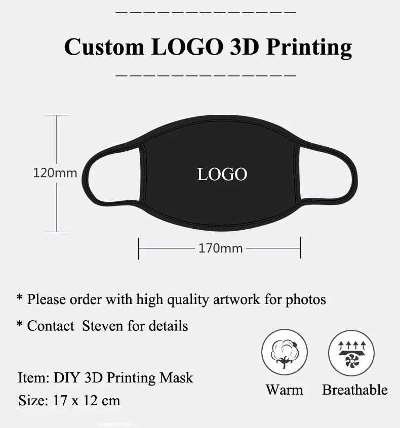 150 шт./лот черная маска с индивидуальным логотипом лучшего качества|Сувениры для
