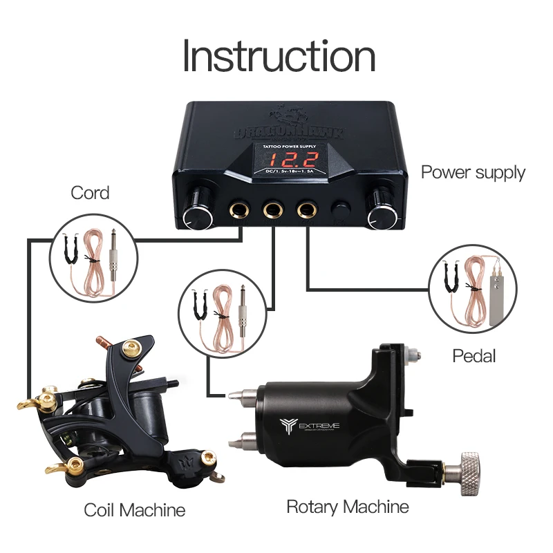 Топ Бесплатная доставка полный набор для татуировки роторная машина катушки
