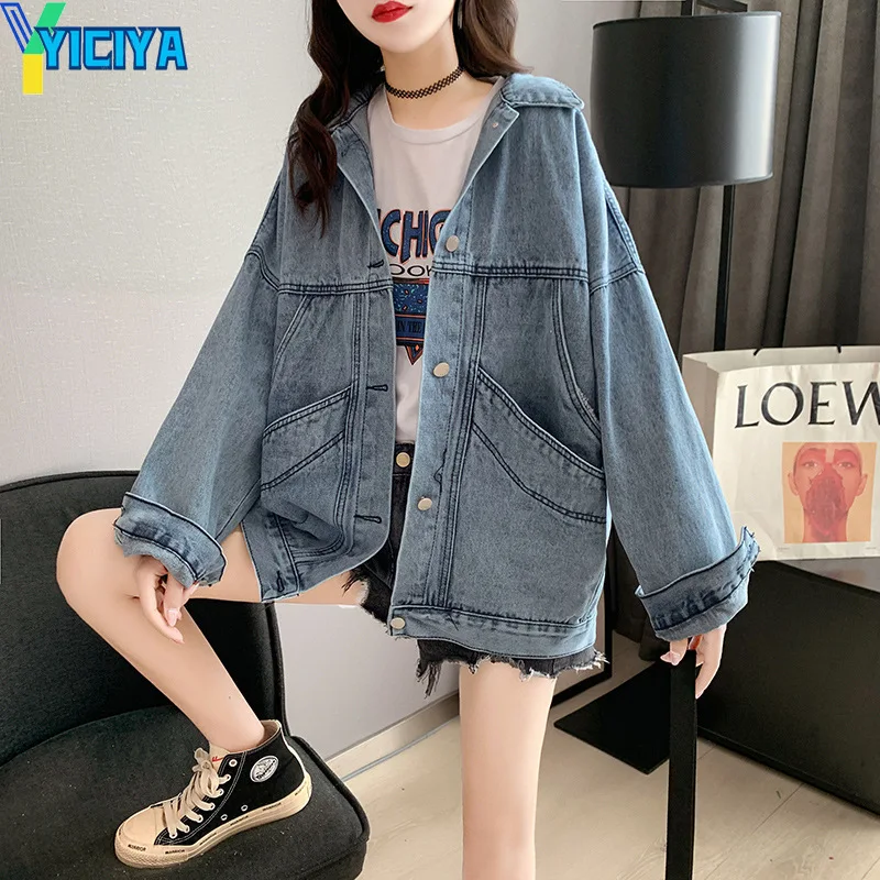 

Loose Korean Cowboy Jacket Women's Lazy Wind Jean Ins Spring And Autumn BF Cardigan Denim Jacket Women Woman Jackets Jeans Coat