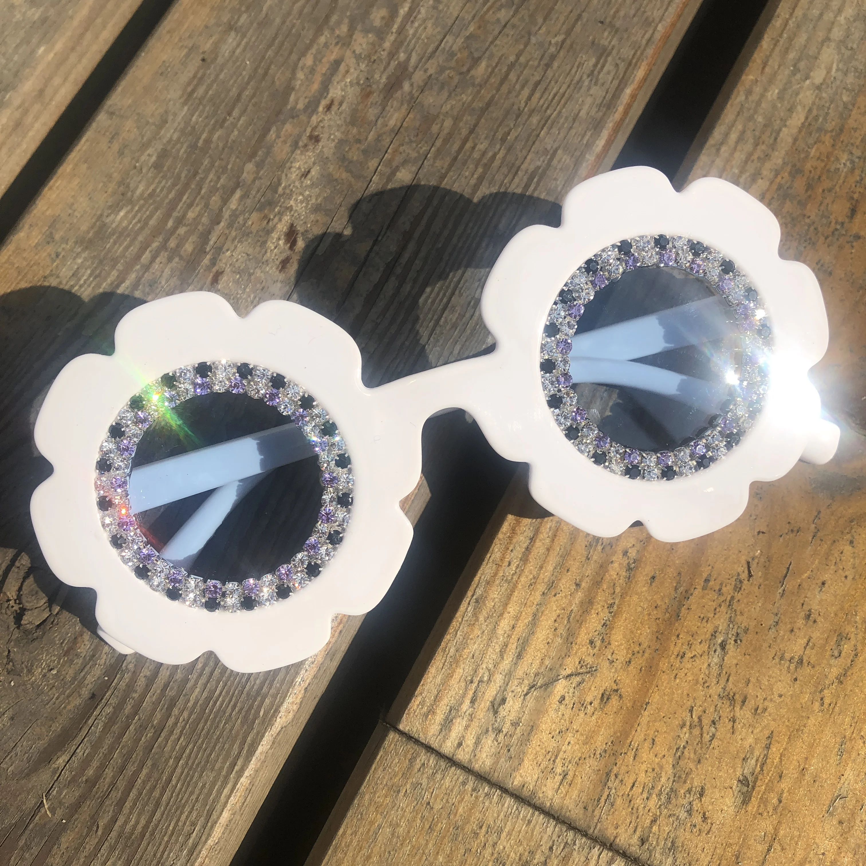 Женские великолепные детские солнцезащитные очки с кристаллами и бриллиантами