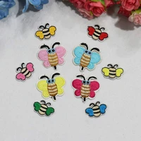 100pcslot bee embroidery patch cartoon small animal insect appliques for kids clothing decoration anime heat transfer stickers