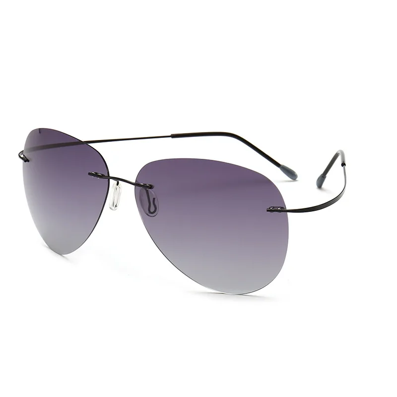 C7 Авиаторы без оправы, титановые поляризованные солнцезащитные очки для мужчин, винтажные, ультралегкие, брендовые, дизайнерские, с памятью, металлические, квадратные, солнцезащитные очки для женщин - Цвет линз: C7