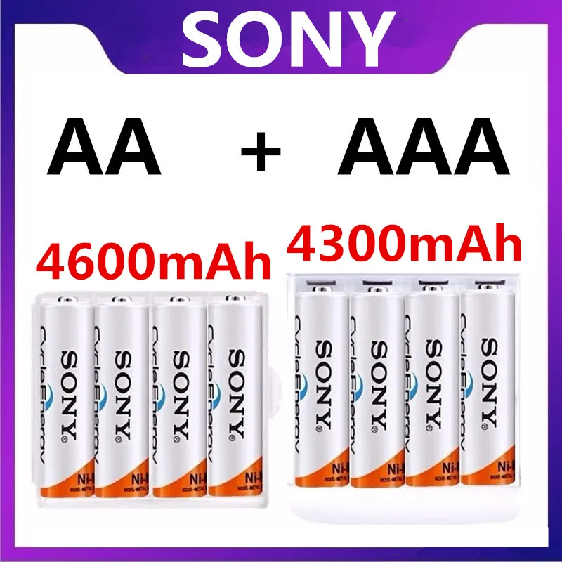 Аккумуляторные батарейки SONY 1 2 в 4600 мА · ч + AAA 4300 никель металлогидридные AA для