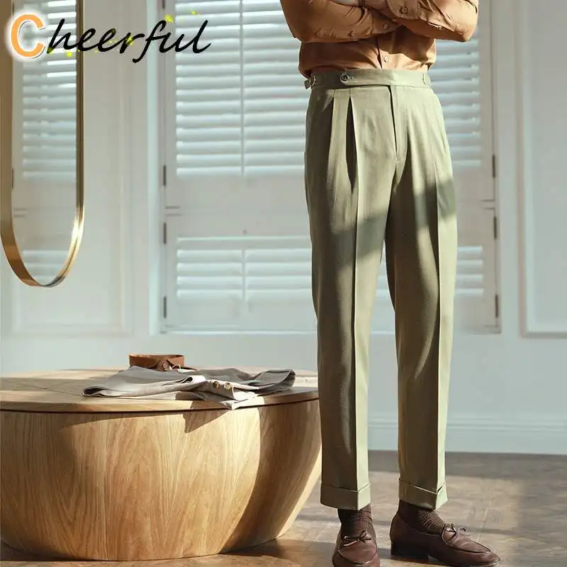 

Офисные брюки 3 однотонные классические брюки Erkek Pantolon прямые брюки с высокой талией мужские джентльменские Роскошные брюки британские кор...