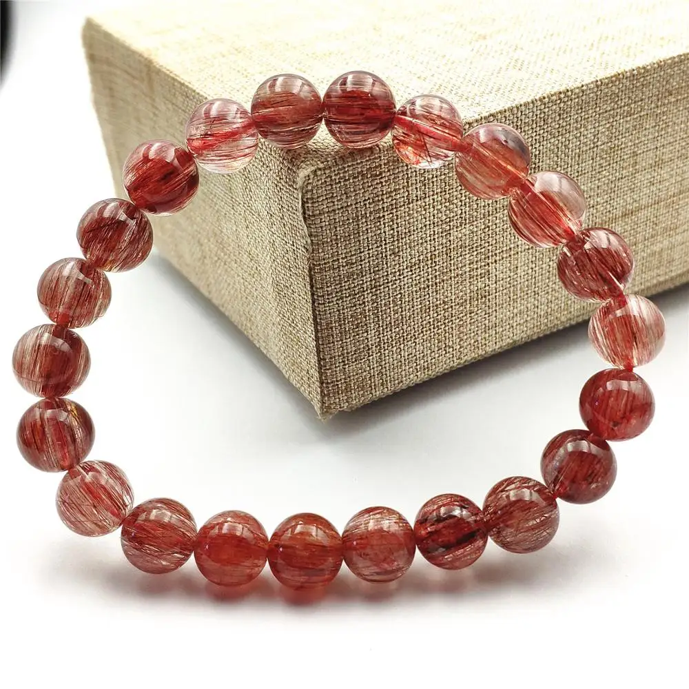 Высокое качество натуральный красный волос рутилированный кварцевый Crsytal