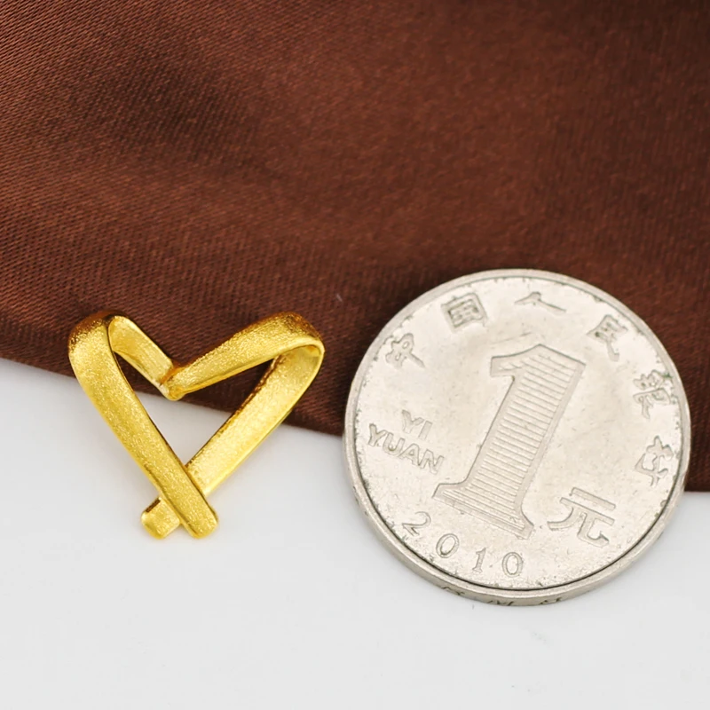 

1PCS Real 999 24k Yellow Gold Pendant Unisex 3D Luck Heart Bead 0.8-1g