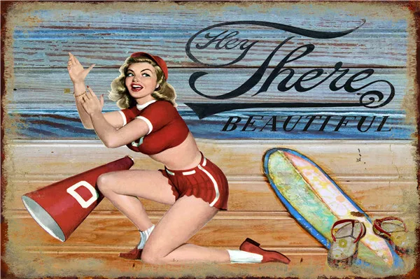 

Surfboards Vintage Metal Plate Hot Sexy Girls Bathroom Decor Gardening Decoration Home Decoration Accessories Wall Posters
