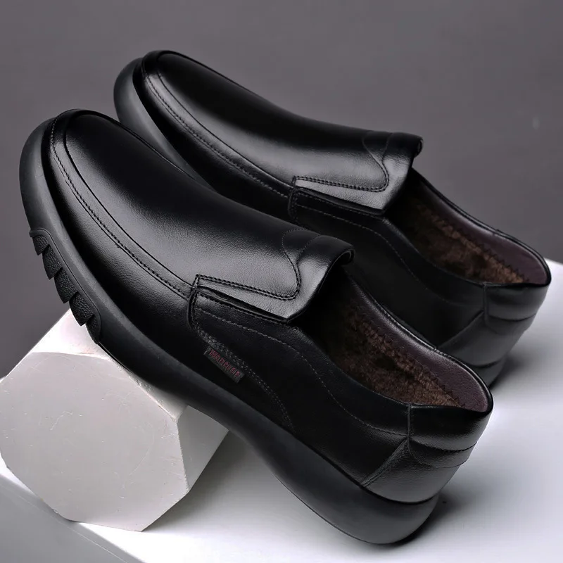 

Whoholl Luxury Brand PU Leather Fashion Men Business Dress Loafers Pointy Black Shoes Oxford Breathable Formal Wedding Shoes