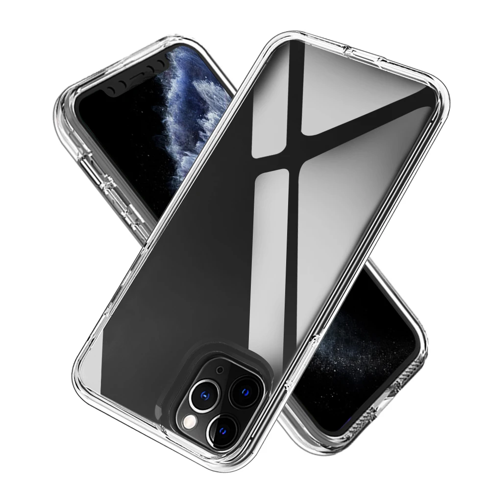 Прозрачный бронированный чехол на айфон 11 Pro Xs Max XR X 6 6S 7 8 плюс двухслойный бампер