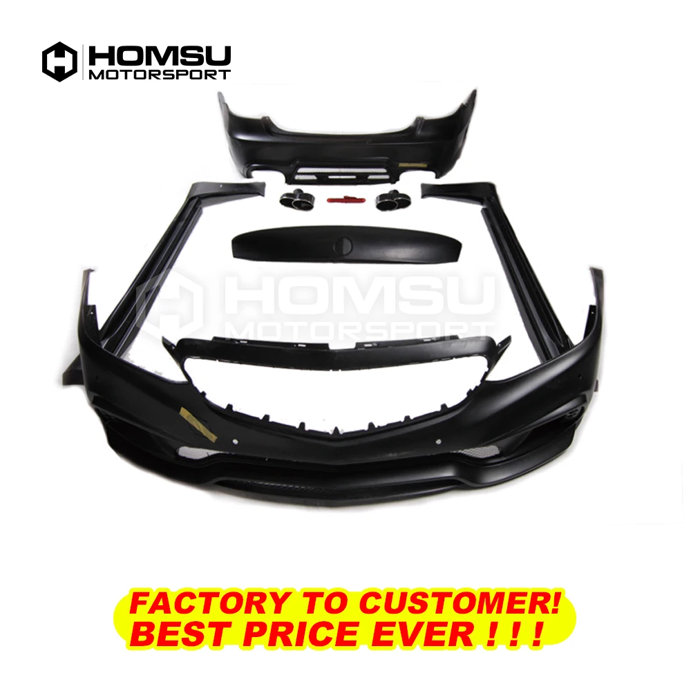 W style FRP Неокрашенный комплект кузова передний задний бампер боковые юбки колеса