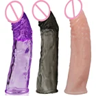 Многоразовые презервативы пенис расширитель рукав Болдер Задержка эякуляции петух кольцо чехол для полового члена Вибратор Рукава презерватив секс-игрушки для мужчин