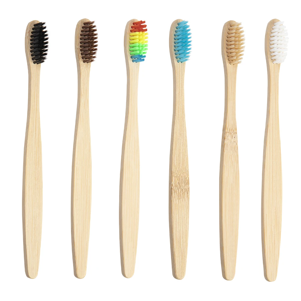 

1PC Natural Bamboo Toothbrush Soft Bristle Rainbow Black Colorful Eco-friendly Oral Care Tools Wooden Handle Environmental Brush