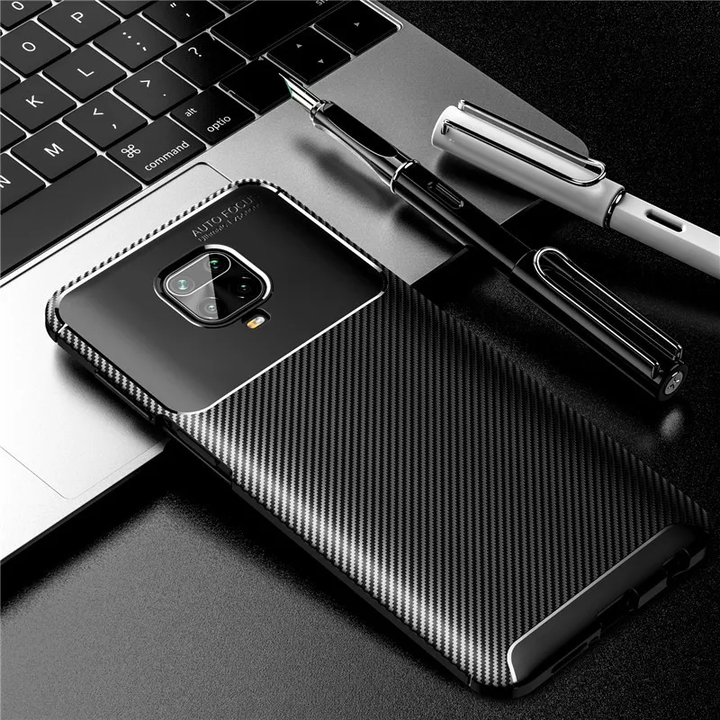 

Carbon Fiber Silicone Bumper Soft TPU Protector Cases For Xiaomi Redmi Note 9S Note 9 Pro Max Phone Cover