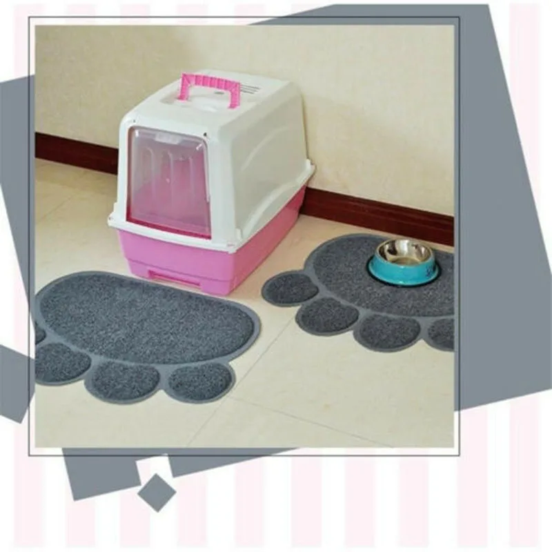 

Pet Dog Puppy Cat Feeding Mat Pad Cute PVC Bed Dish Bowl Food Feed Placement