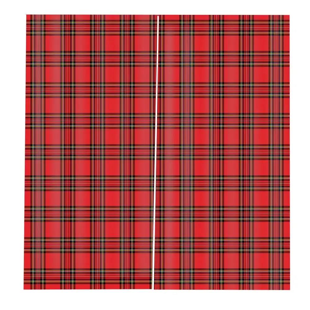 Оригинальные домашние красные шторы в клетку стиле ванной комнаты для домашнего