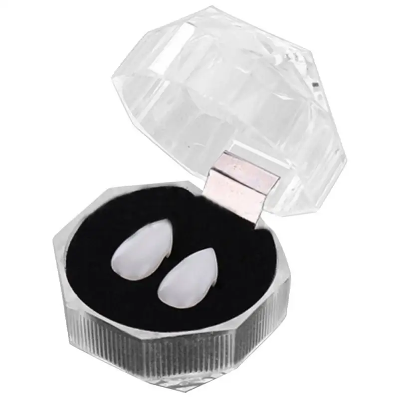 

2pcs Vampire Teeth Fangs Toys Safe Resin Box Packed Halloween Fangs Dentures Teeth Cosplay Party Props Decoration Kid Adult Toys