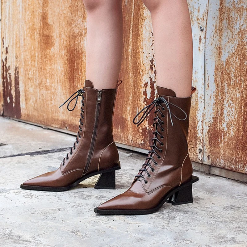 

Zorssar Women Riding Boot Horse Boots With Top Layer Leather + Cross-strap Knight Boots With Skid-resistant Wear-resistant Soles