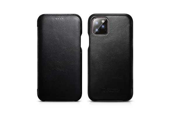 Черный Винтажный деловой флип-чехол для iPhone 11, чехол из натуральной кожи для iPhone 11 Pro Max, противоударный чехол для iPhone XR X XS Max - Цвет: Черный