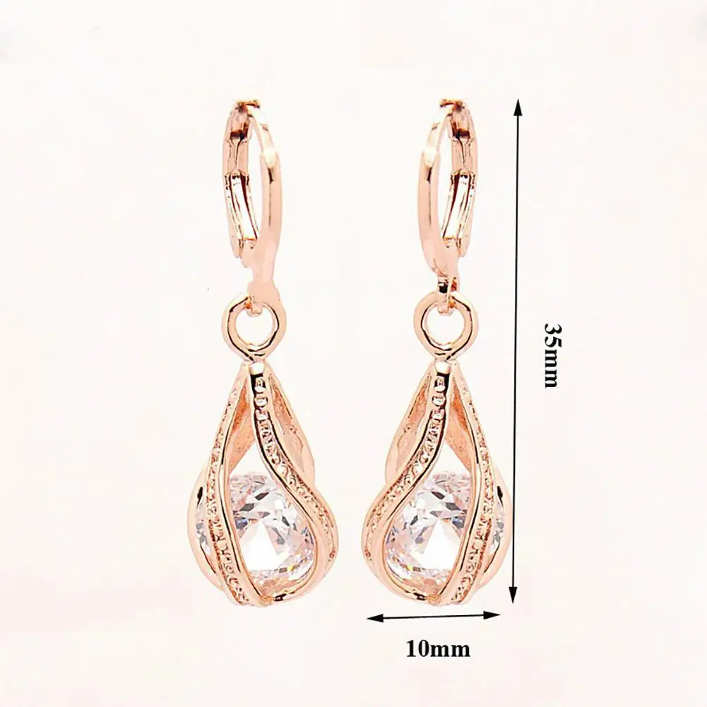

HOT SALESWomen Fashion Cubic Zirconia Water Drop Dangle Leaverback Earrings Jewelry Gift