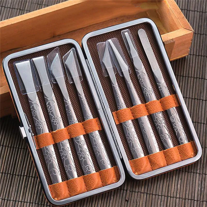 

8 шт./компл. ножницы для ногтей из коричневой нержавеющей стали триммер для кутикулы щипчики для ногтей триммеры Профессиональный инструмен...