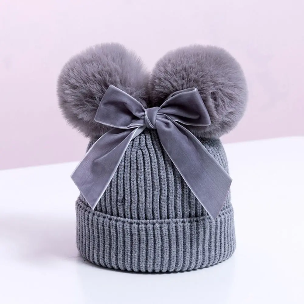 

Double Pompom Baby Hat Winter Knitted Kids Baby Girl Hat Warm Thicker Children Infant Beanie Cap Girls Bonnet Fashion Enfant