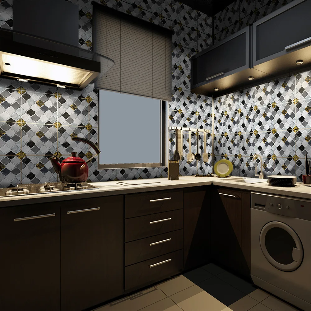 Черно-белое вино Funlife мозаичная плитка наклеивается на стену кухни и обои для