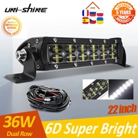 uni shine 8 inch 36w led light bar 12v 24v combo beam for car 4x4 off road motorcycle uaz atv truck barra driving led work light
