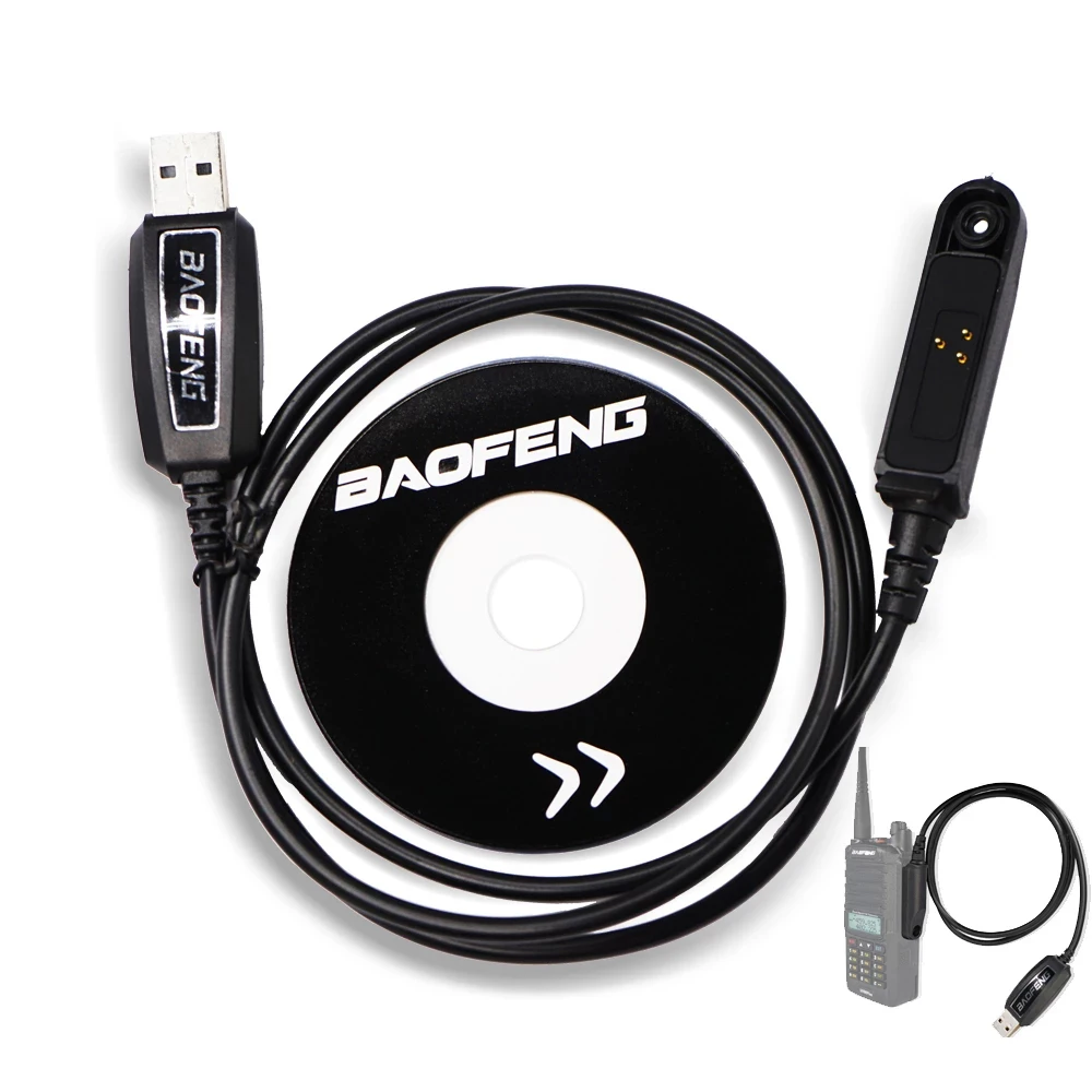 

Светодиодный USB-кабель для программирования Baofeng UV9R, CD-диск для двухсторонней радиосвязи 9RPlus 888S, портативный приемопередатчик, портативная ...