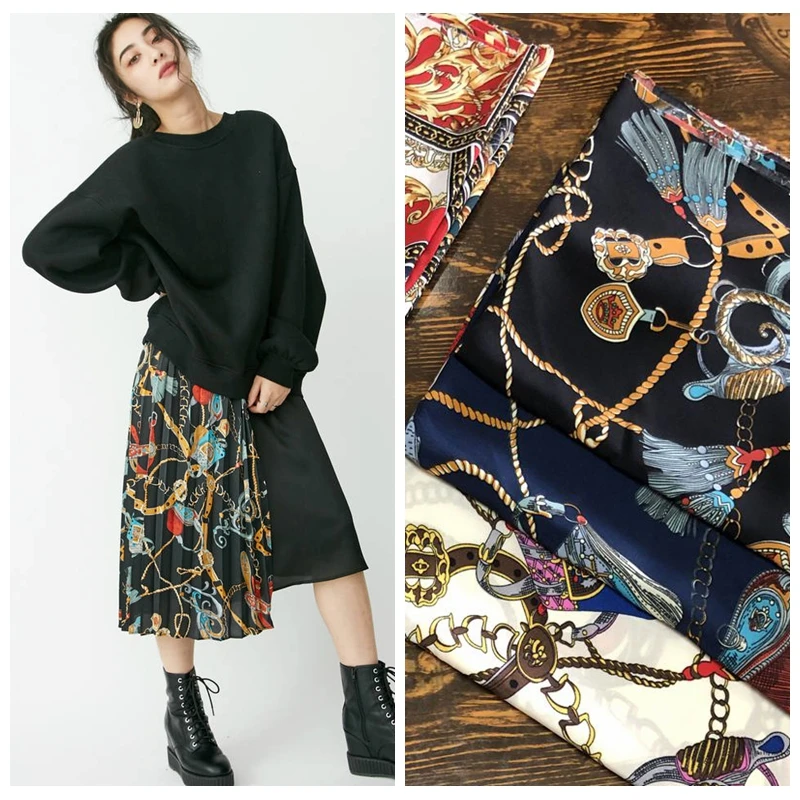 

Лидер продаж 0, ткань для одежды с принтом цепей в европейском и американском стиле, модная ткань для платья, ткань «сделай сам», новый стиль/1...