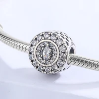 luxury custom 925 sterling silver round white zircon bead jewelry accessories mothers day best gift for her and ladies