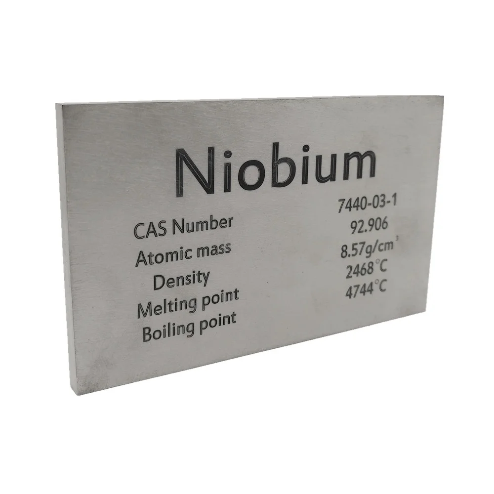 Ниобиевая Фотолюминесцентная Таблица 100x60x5 мм для коллекции элементов плотности, хобби, дисплей для научных экспериментов 260 г