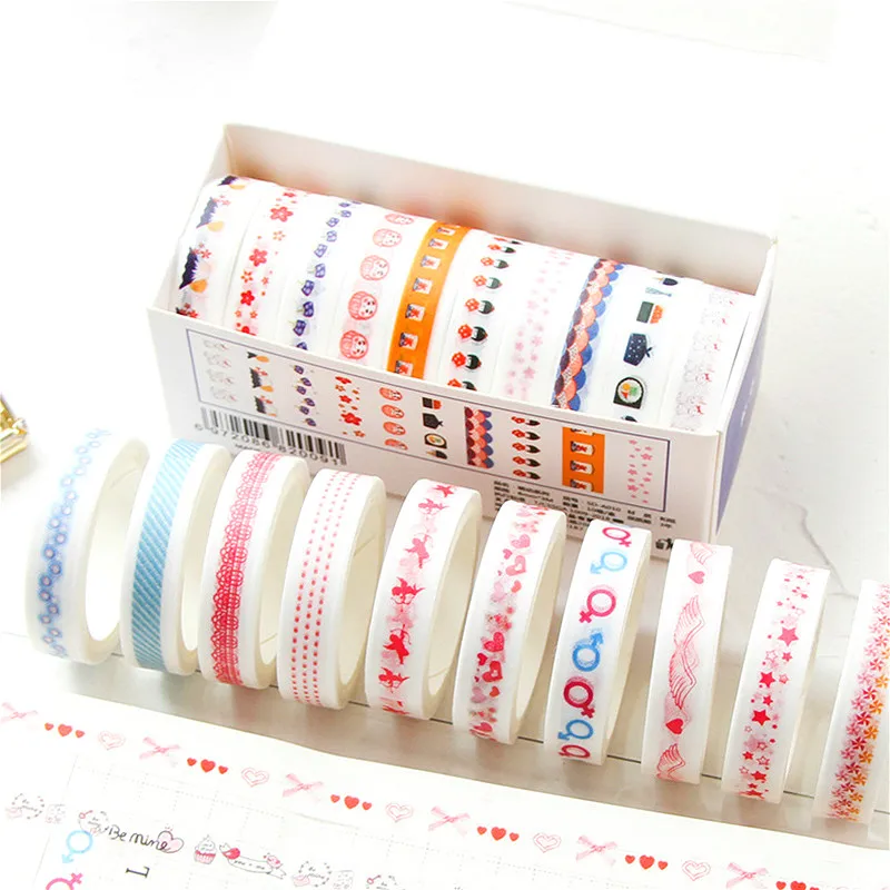 Милая декоративная клейкая лента Washi однотонная Маскировочная для наклеек