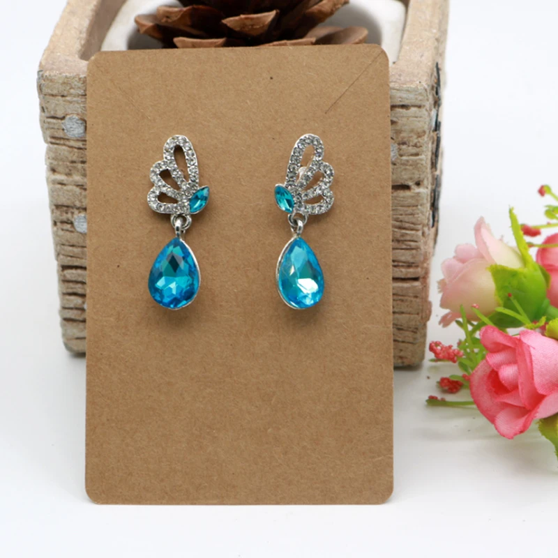 

Бумажные картонные карты для упаковки ювелирных изделий, витрины для ожерелий, сережек, упаковка для серег, 50 шт., 6 Х9 см