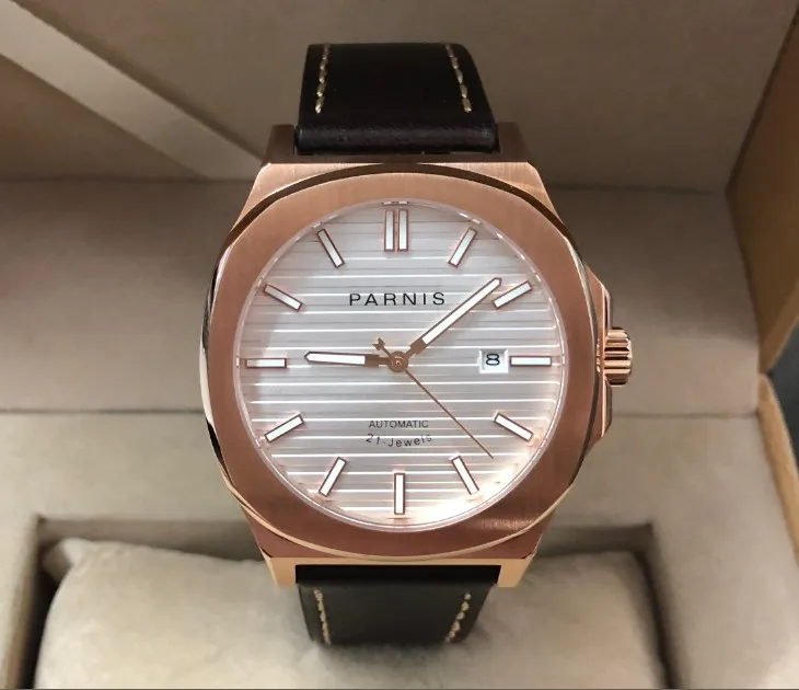 

Sapphire crystal 42mm Parnis Japanese 21 Jeweles Automatic Self-Wind Movement luminous men's watches 5Bar PA213-P8