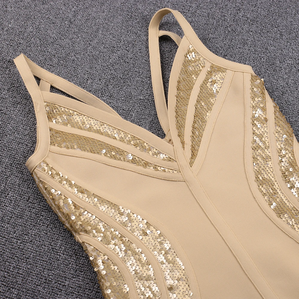 

Ocstrade Sequin Dress Women Party Night Bodycon Bandage Dress 2021 New Arrival Silver Sexy Bandage Dress XL High Qualiity