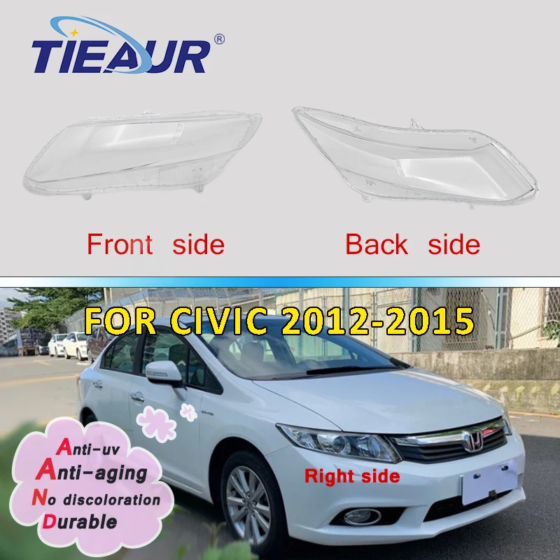 

Car Headlamp Clear Headlight Transparent Glass Lens Cover for CIVIC 12-15 Auto Shell Lampshade Replacement DIY