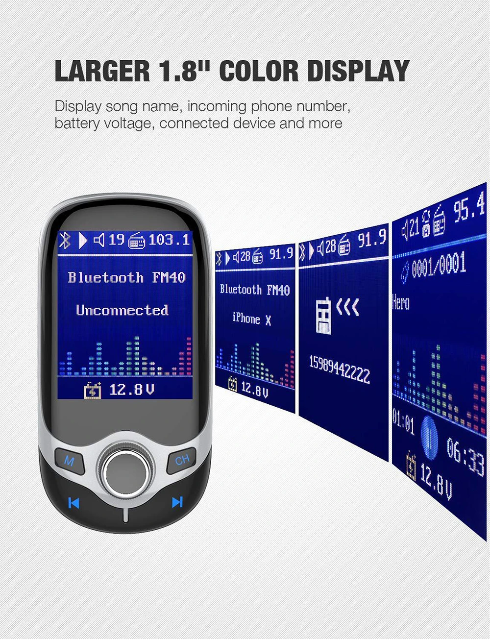 Автомобильный MP3 музыкальный плеер JINSERTA 2021 Bluetooth 5 0 приемник FM передатчик USB QC3.0