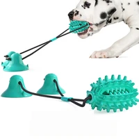 winter dog chew toys pet molar toy puppy double suction cup toys dog push ball pet tooth cleaning large dog toothbrush rope toys