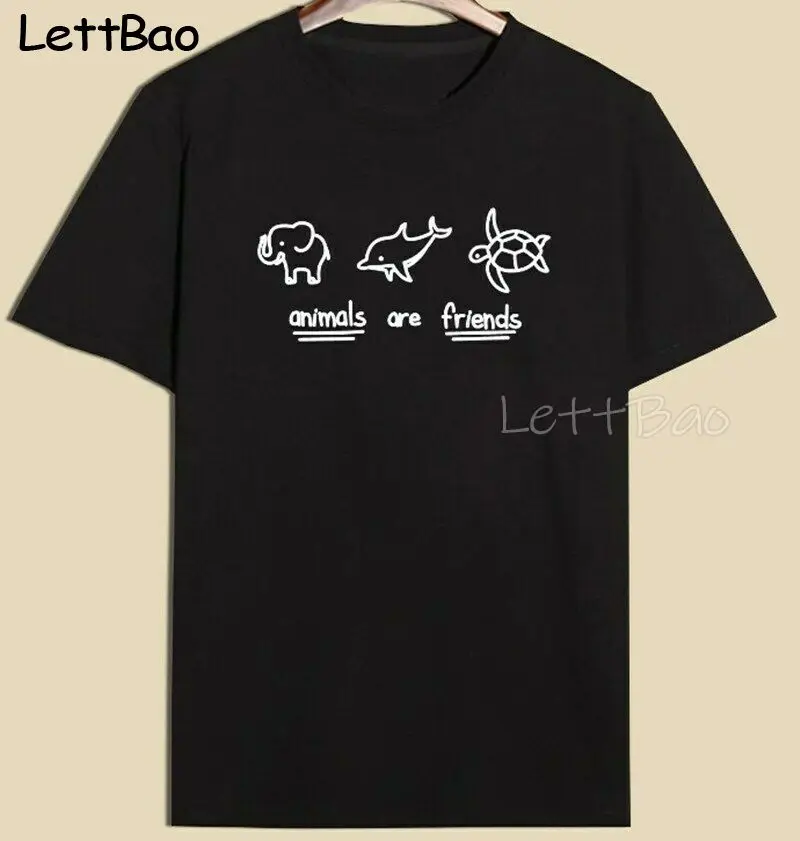 

Animals Are Friends 90s T-shirt Casual Vintage Korean Style Tops Women Tshirt Graphic Grunge Tops Woman Tshirts Harajuku T Shirt