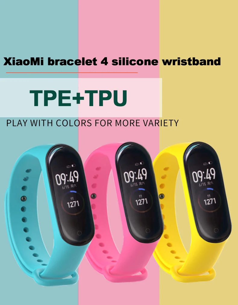 Mi Band 4 ремешок Цветной силиконовый браслет для Mi Band 4 3 ремешок для Mi Band 4 NFC Сменные аксессуары