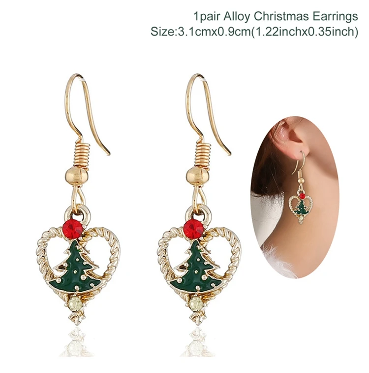 earring style 3 QIFU рождественские украшения для дома рождественские украшения Navidad Санта Клаус браслет Natal Декор Noel - Цвет: earring style 3