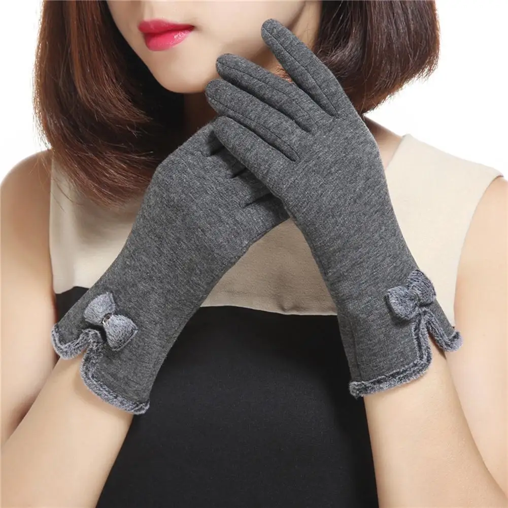 

Gloves Fashion Lovely Bowknot Women Touch Screen Winter Warm Outdoor Sport Gloves Gift
