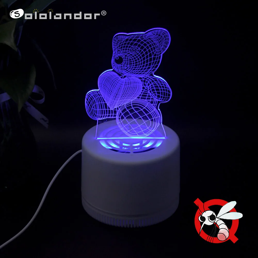 SOLOLANDOR 3D светодиодсветодиодный иллюзия ловушка для комаров мух креативная лампа