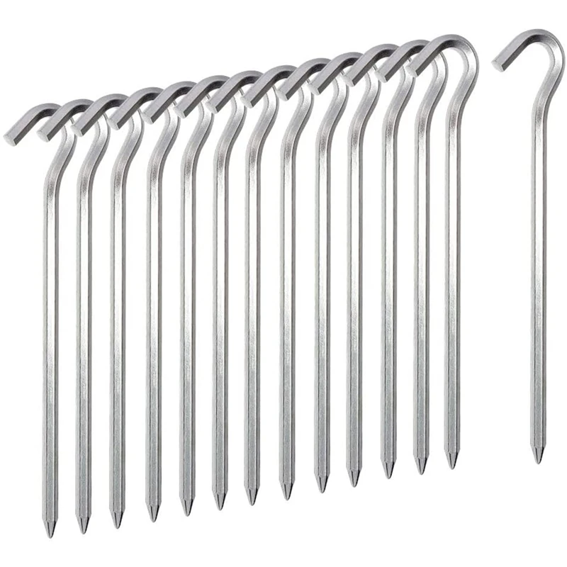 

Tent Pegs 14 Pieces, 18Cm Metal Tent Hooks Pegs Pegs for Tents, Stakes Nails for Camping Awning Netting Tarpaulin